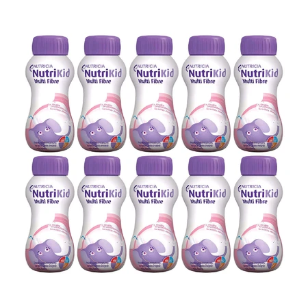Набор NutriKid Multi Fibre, питательный препарат для детей старше 1 года, со вкусом клубники, 10 x 200 мл: цены и характеристики