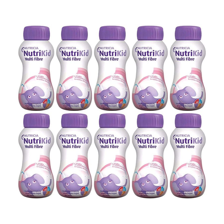 Набор NutriKid Multi Fibre, питательный препарат для детей старше 1 года, со вкусом клубники, 10 x 200 мл: цены и характеристики
