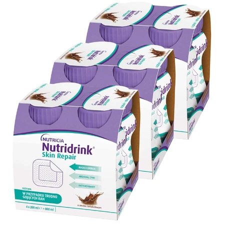 Набір для відновлення шкіри Nutridrink, поживний препарат, зі смаком шоколаду, 12 х 200 мл: ціни та характеристики