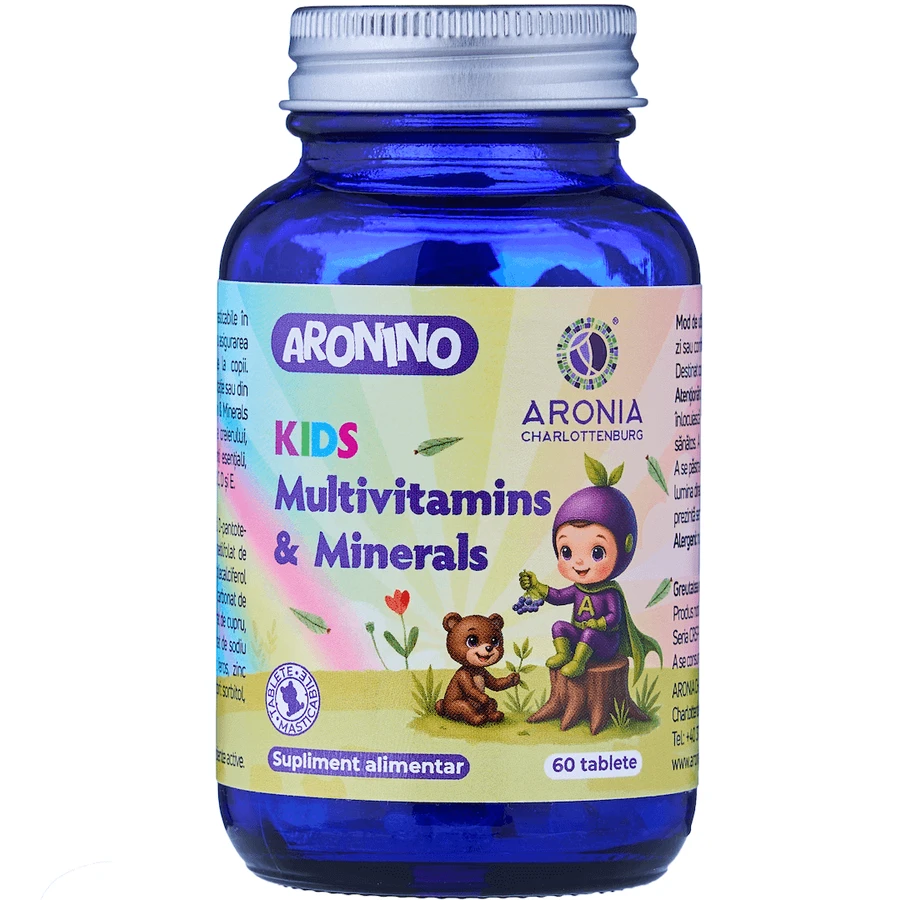 Aronino Kids Multivitamins & Minerals - 60 жевательных таблеток, которые обеспечивают детей 12 витаминами и 10 минералами, необходимыми для гармоничного роста: цены и характеристики