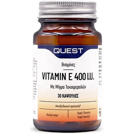 Quest Vitamin E Вітамін для шкіри та антиоксидантної дії 400iu 30 капс.: ціни та характеристики