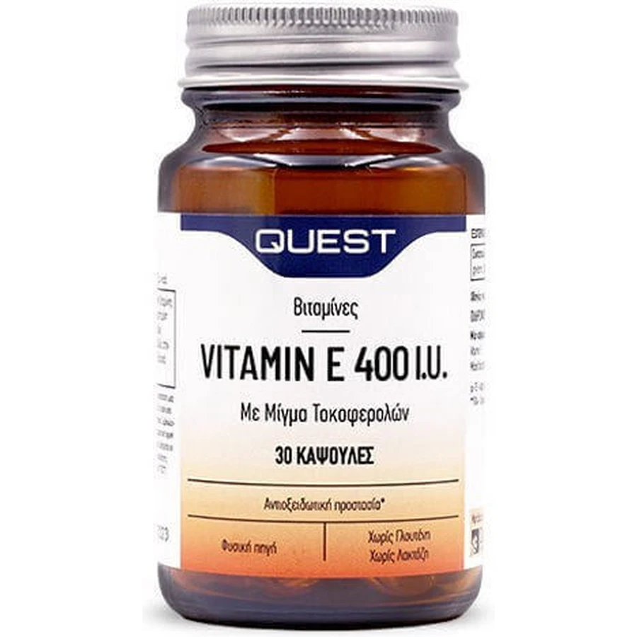 Quest Vitamin E Вітамін для шкіри та антиоксидантної дії 400iu 30 капс.: ціни та характеристики