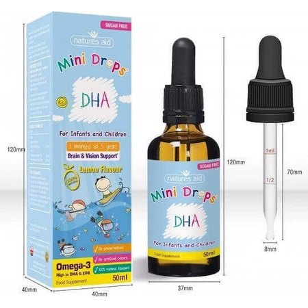 Natures Aid DHA Fish Oil Drops Suitable for Children 50ml Lemon: цены и характеристики