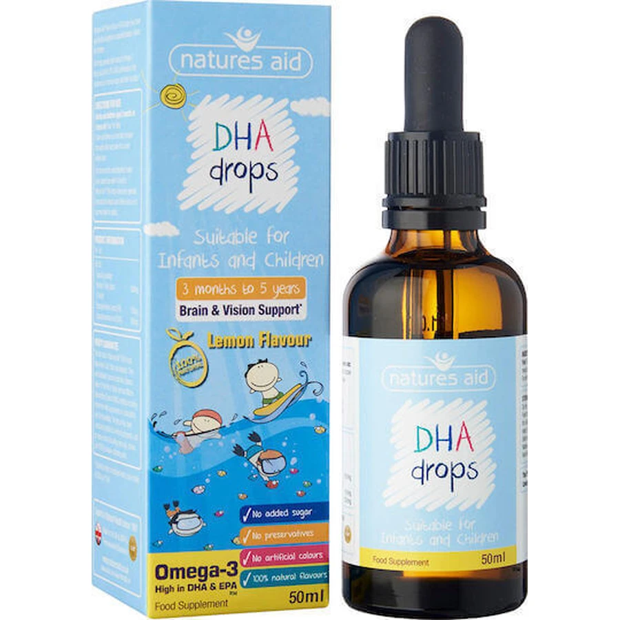 Natures Aid DHA Fish Oil Drops Suitable for Children 50ml Lemon: цены и характеристики