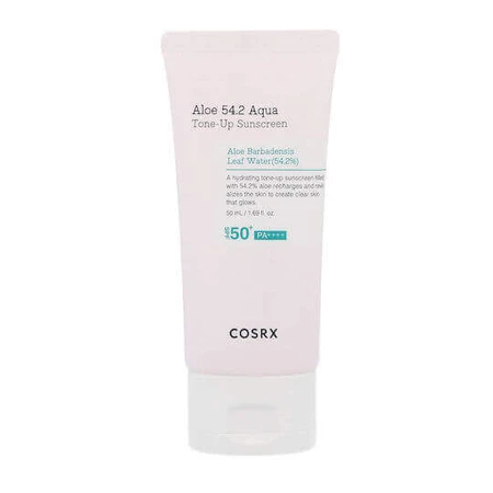 Cosrx Aloe Aloe 54.2 Aqua Tone-Up Сонцезахисний крем для обличчя (SPF)50 з пігментом 50 мл: ціни та характеристики