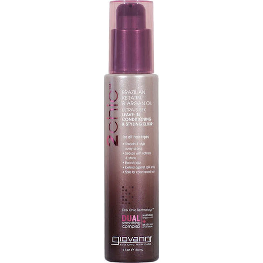 Giovanni Brazilian Keratin & Argan Oil Ultra Sleek Leave-In Conditioner Восстанавливающий/питательный кондиционер для всех типов волос 118 мл: цены и характеристики