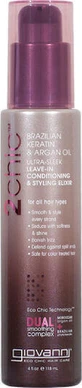 Giovanni Brazilian Keratin & Argan Oil Ultra Sleek Leave-In Conditioner Восстанавливающий/питательный кондиционер для всех типов волос 118 мл