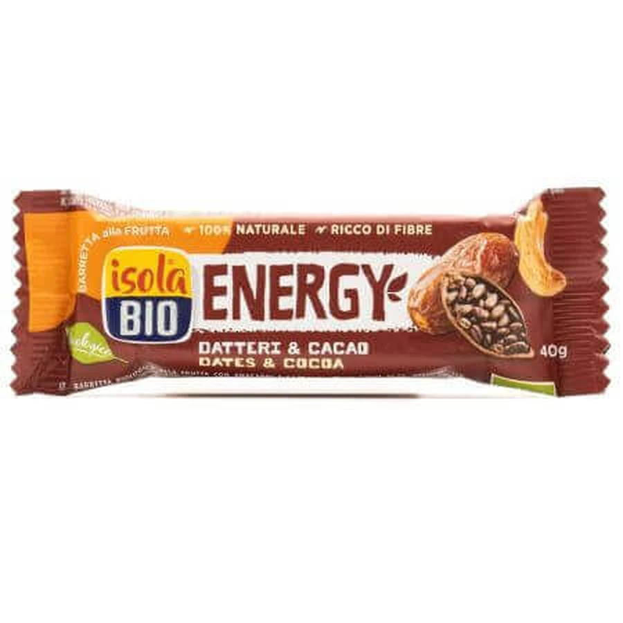 Энергетический батончик Bio Energy с какао и финиками, 40 г, Isola Bio: цены и характеристики