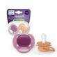 Philips Avent Ultra Soft Pacifier Пустышка Philips Avent, фиолетовый/оранжевый, 18 месяцев+, SCF093/03, 2 штуки, Philips