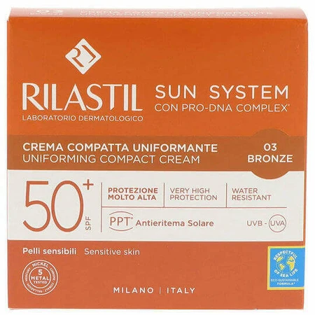 Rilastil Sun System Компактна сонцезахисна компактна пудра для обличчя SPF50 з пігментом 03 Бронза 10гр: ціни та характеристики