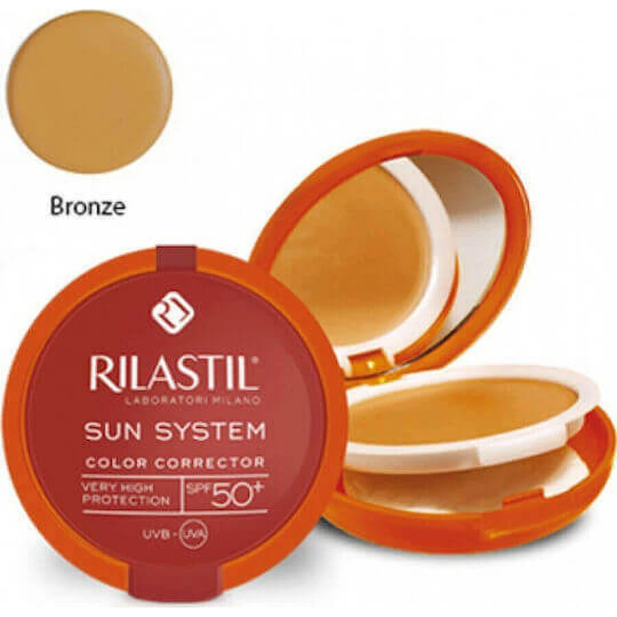 Rilastil Sun System Компактна сонцезахисна компактна пудра для обличчя SPF50 з пігментом 03 Бронза 10гр: ціни та характеристики