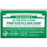 Dr Bronner's Pure-Castile Bar Soap All in One Hemp Almond Soap Bar for Body & Hair 140gr
