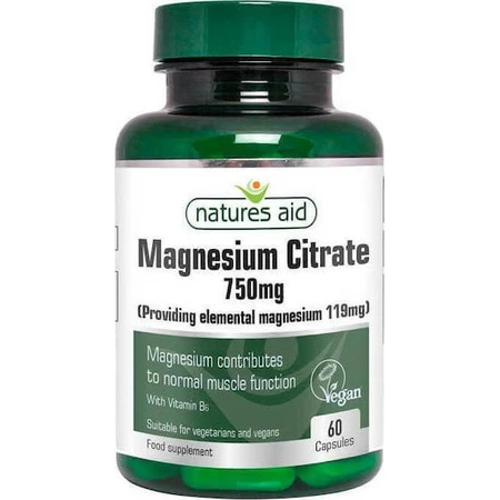 Natures Aid Цитрат магния 750 мг 60 капсул: цены и характеристики