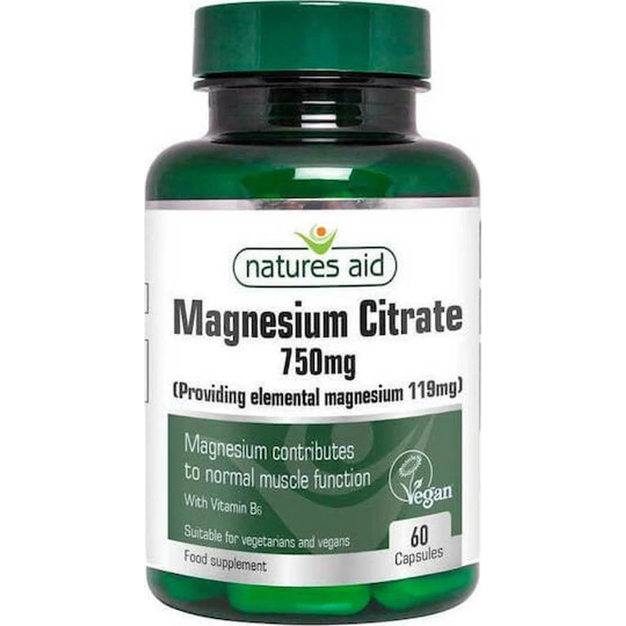 Natures Aid Цитрат магния 750 мг 60 капсул: цены и характеристики
