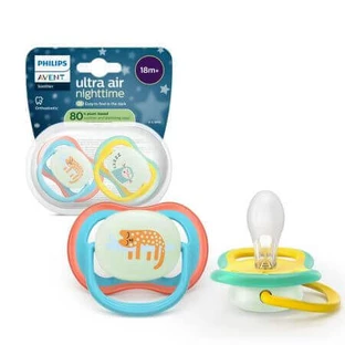 Пустышка Ultra Air фосфоресцирующая, Юнга, +18 месяцев, SCF376/32, 2 шт, Philips Avent