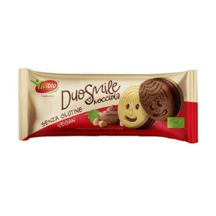 Органічне печиво з безглютеновою начинкою з фундука Duosmile, 40 г, Vivibio