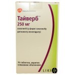Тайверб табл. п/плен. оболочкой 250 мг блистер №70: цены и характеристики