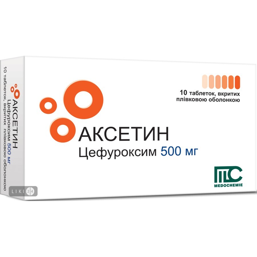 Аксетин табл. п/плен. оболочкой 500 мг блистер №10: цены и характеристики
