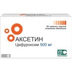 Аксетин табл. п/плен. оболочкой 500 мг блистер №10: цены и характеристики