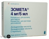 Зомета конц. д/п инф. р-ра 4 мг фл. 5 мл