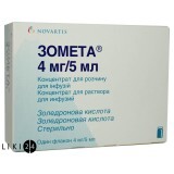 Зомета конц. д/п инф. р-ра 4 мг фл. 5 мл