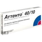 Аттенто 40/10 табл. в/плівк. обол. 40 мг + 10 мг блістер №28: ціни та характеристики