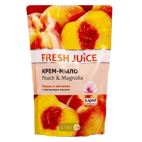 

Крем-мило Fresh Juice Peach & magnolia, 460 мл дой-пак, крем-мило дой-пак 460 мл, peach & magnolia