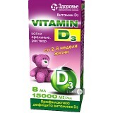 Вітамін D3 краплі оральні, розчин 15000 МО/1 мл, 8 мл
