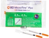 Шприц инъекционный инсулиновый одноразового применения bd micro-fine plus U-100 0,5 мл, с иглой 0,25 (31G) х 6 мм №10
