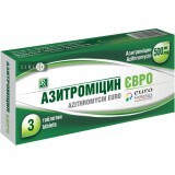 Азитромицин Евро табл. п/о 500 мг блистер №3