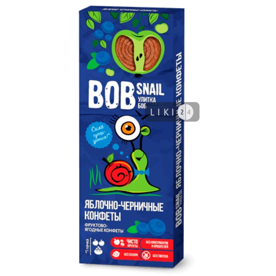 Конфеты Bob Snail 30 г, яблоко, черника: цены и характеристики