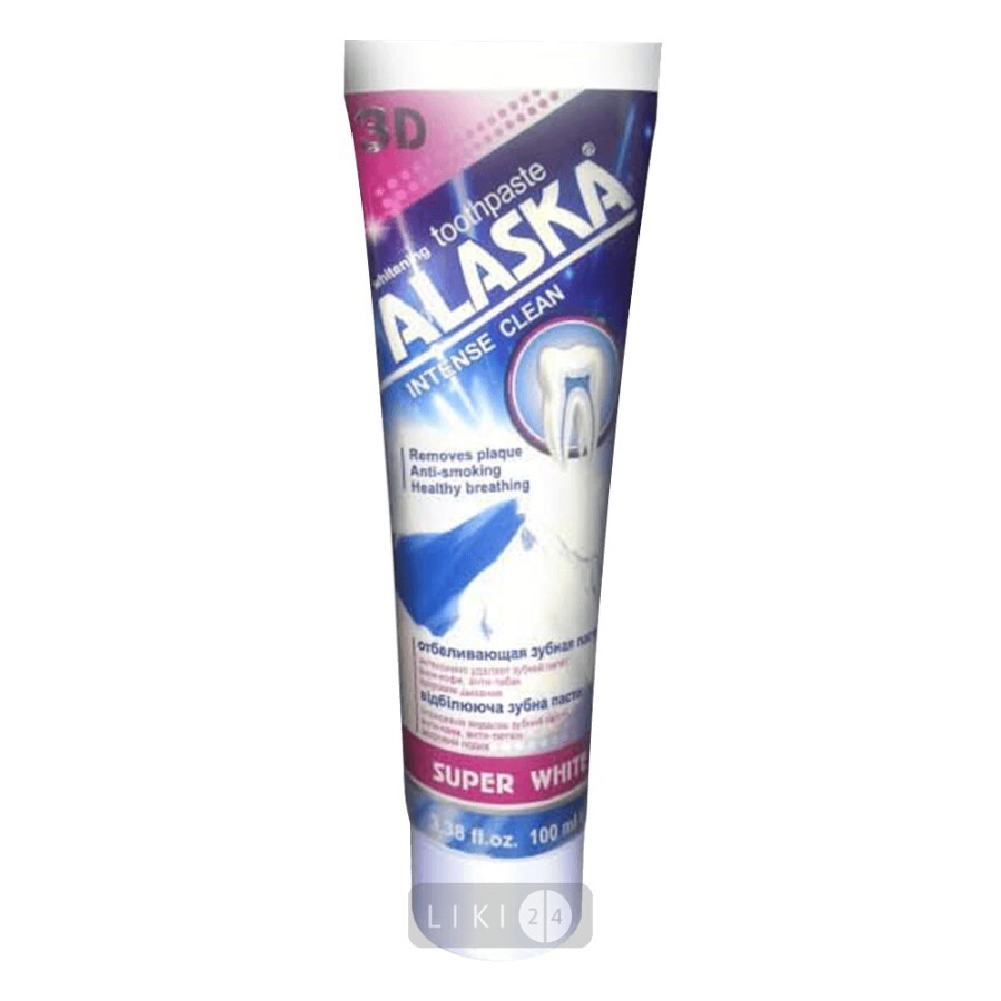 Зубна паста Alaska Супер Вайт Інтенсивне очищення, 100 мл: ціни та характеристики