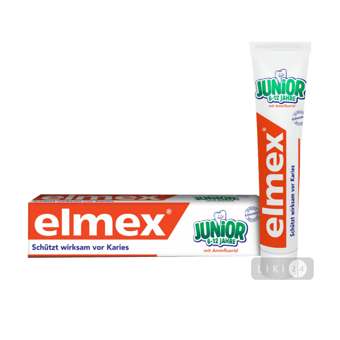

Зубна паста Colgate Elmex Junior для дітей 6-12 років, 75 мл, 75 мл, д/дітей 6-12 років