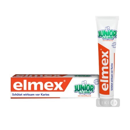 Зубна паста Colgate Elmex Junior для дітей 6-12 років, 75 мл
