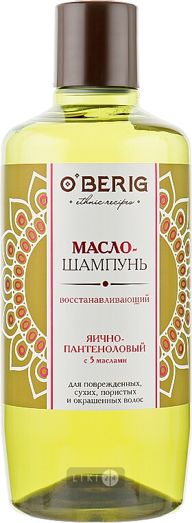 

Шампунь O'BERIG Яєчно-пантеноловий з 5 маслами для пошкодженого і фарбованого волосся, 500 мл, 500 мл, д/пошкодж. та фарбован.волосся