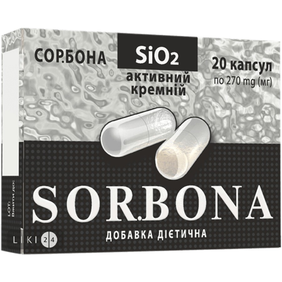 СОР.БОНА активний кремній капсули по 170 мг №20: ціни та характеристики