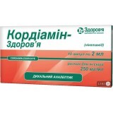 Кордіамін-здоров'я р-н д/ін. 250 мг/мл амп. 2 мл, коробка №10
