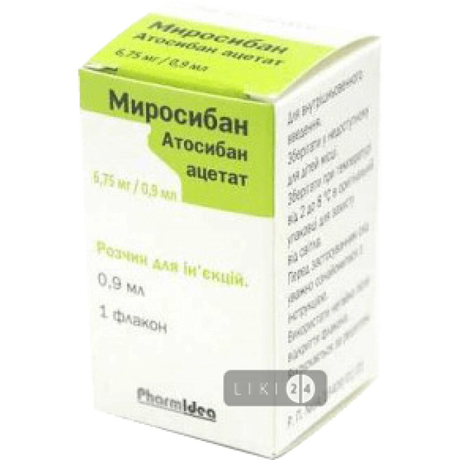 Миросибан р-н д/ін. 6,75 мг/0,9 мл фл. 0,9 мл: ціни та характеристики