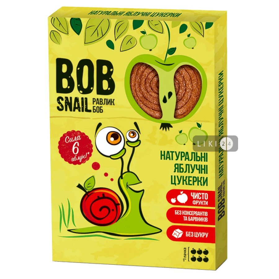 Конфеты Bob Snail Улитка Боб яблочные 60г : цены и характеристики