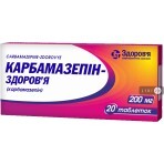 Карбамазепин-здоровье табл. 200 мг блистер №20: цены и характеристики