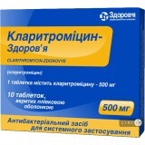 Кларитроміцин-Здоров'я табл. п/о 500 мг блістер №10