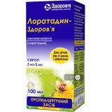 Лоратадин-Здоров'я сироп 5 мг/5 мл фл. 100 мл, з мірною ложкою