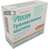Транексамова кислота р-н д/ін. 50 мг/мл амп. 5 мл, блістер у пачці №10