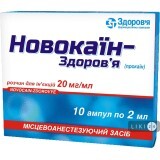 Новокаїн-здоров'я р-н д/ін. 20 мг/мл амп. 2 мл, у блістері в коробці №10