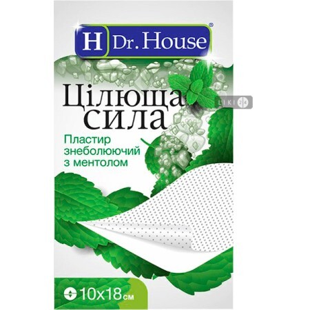 Пластырь обезболивающий с ментолом Ultra H Dr. House 10 см х 18 см