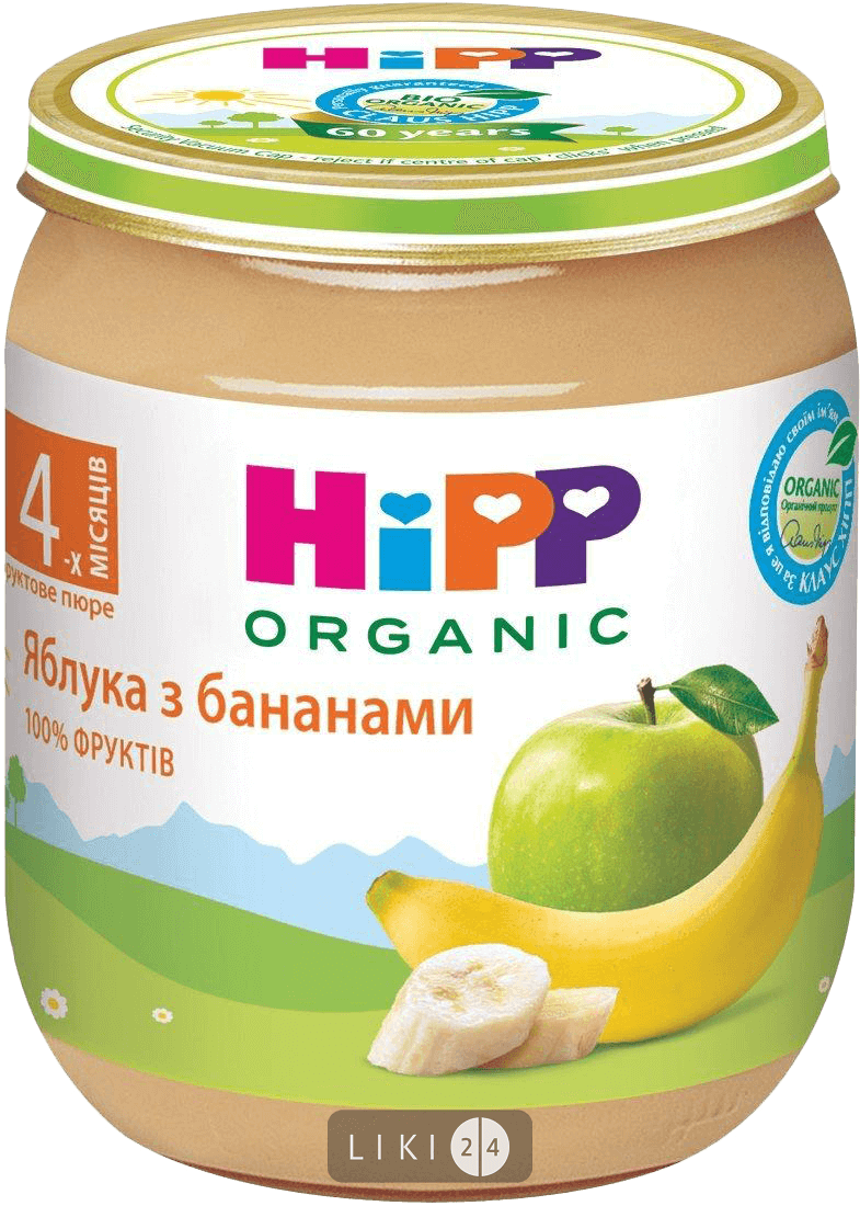 

Пюре HiPP Яблуко Банан органічне фруктове, 125 г, 125 г