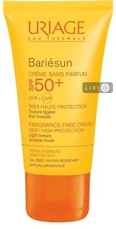 

Сонцезахисний крем для обличчя Uriage Bariesun Creme SPF 50+ Водостійкий для чутливої шкіри 50 мл, 50 мл